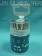 Round box 10pcs Titanium coated bits set