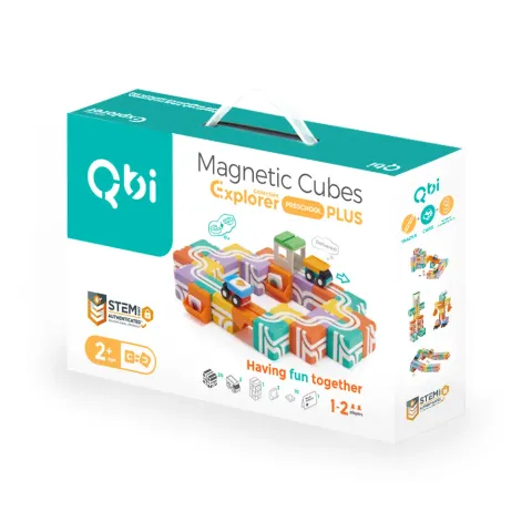 知育玩具 Qbi Magnetic Cubes PRESCHOOL PLUS Amazon.com: QBI Magnetic Building Blocks Car Track Set
