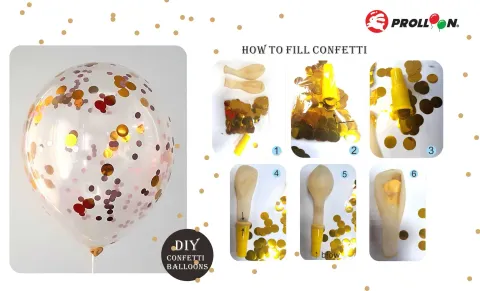 How to fill confetti inside balloons