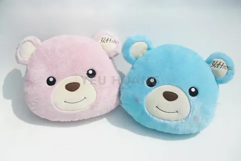 棕色小熊頭抱枕