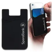 Silicone Mobile Card Pocket in Logo Printed with 3M Sticker
