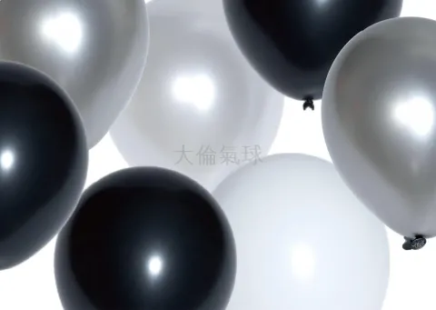 金色, 黑色, 銀色 氣球 