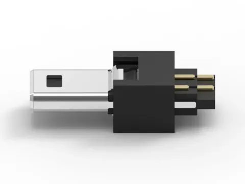 Mini USB 公頭 8PIN 線端成型式連接器