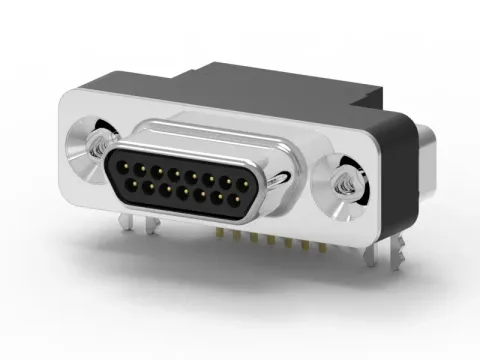 Micro D-Sub 母頭 15PIN 90°插板式連接器