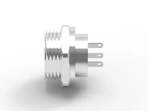 Power Din 母頭 4PIN 前鎖焊線式連接器