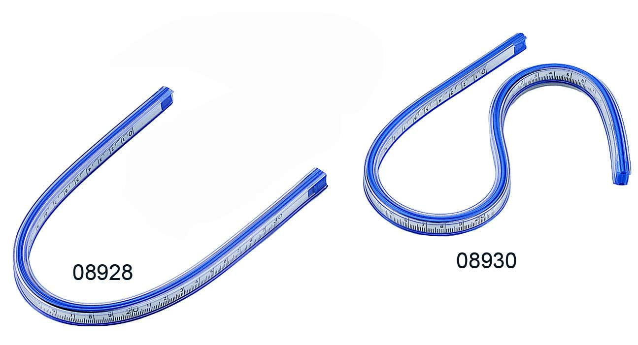 Erasing Shield & Flexible Curve W/ Ruler. & Ratio-Scale Aluminium Ruler ...