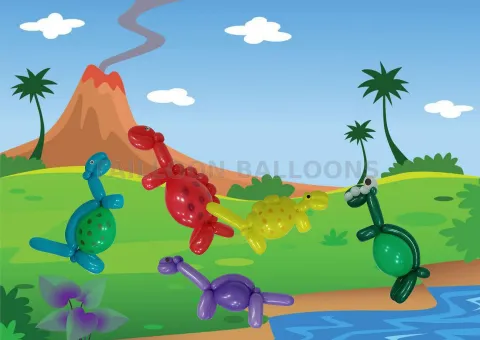 恐龍氣球-長條氣球-造型氣球組