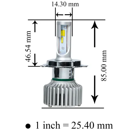 はる。 PA HYUGA H4 Hi/ Lo Car Headlight 60W Switch Tricolor High