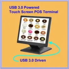USB 3.0 driven POS Monitor with Touch Screen, Stand Along, Powered by single USB cable