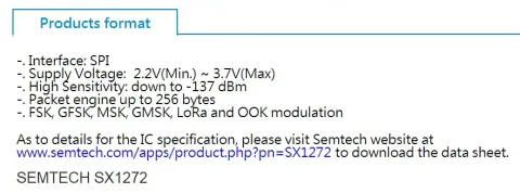 Semtech LoRa Module