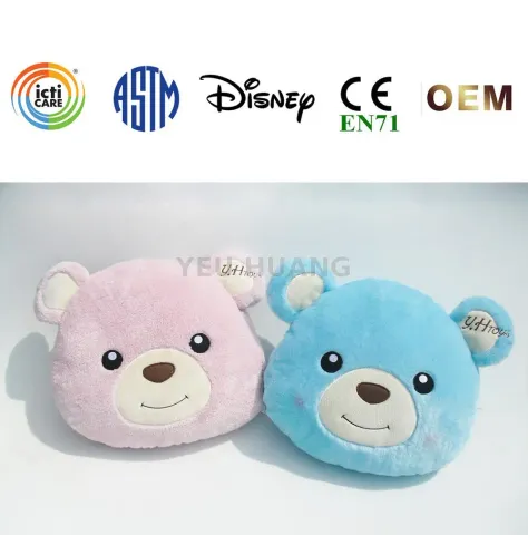棕色小熊頭抱枕