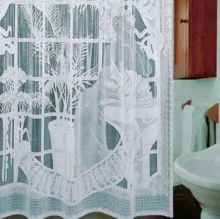 Charming lace shower curtain, PVC Lace shower curtain, Vinyl Lace Shower Curtain, Shower Curtain, PVC Embossed Shower Curtain
