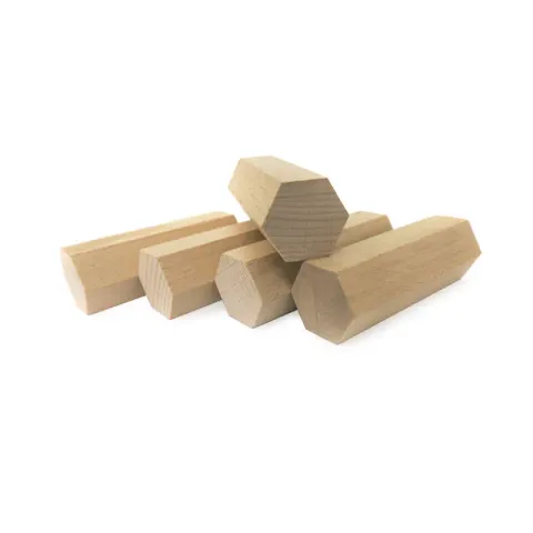 25*25*75mm Plain Wood Hexagonal prism Blocks | Taiwantrade