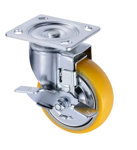Polyurethane 5 inch Heavy Caster Wheels with Brake