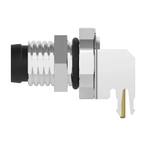 M8 公頭 2PIN 前鎖90°插板式防水連接器(Lock:M8*1.0)