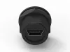 Mini USB 母頭 5PIN 前鎖焊線式防水連接器(Lock:M12*1.0)