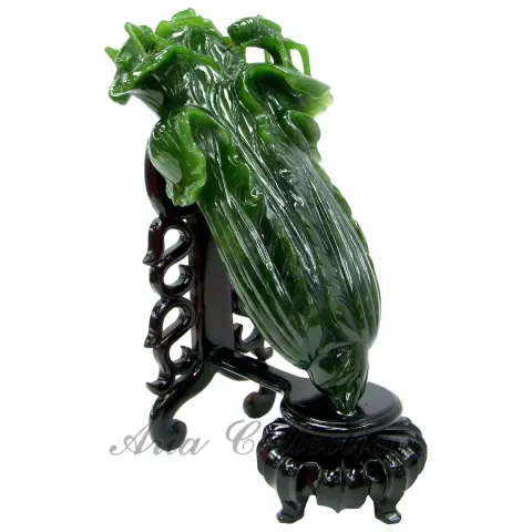 台灣碧玉翠玉白菜雕刻擺飾品