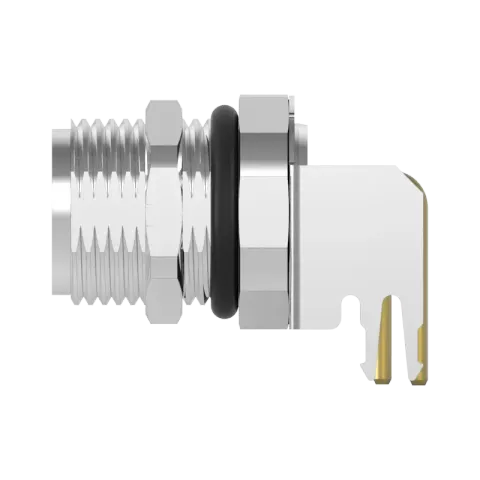 M8 母頭 3PIN 前鎖90°插板式防水連接器(Lock:M10*0.75)