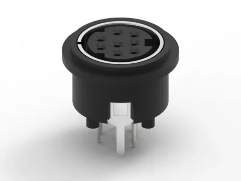 Mini Din 母頭 8PIN 插板式連接器