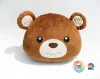 棕色小熊頭抱枕
