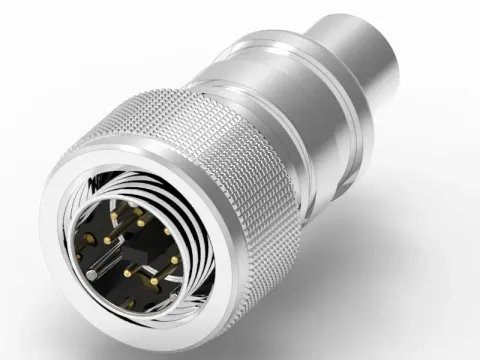 Mini Din 公頭 7PIN 線端成型式防水連接器(M12*1.0)