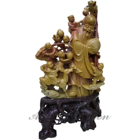 青田石雕件- 仙翁賀壽