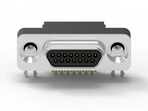 Micro D-Sub 母頭 15PIN 90°插板式連接器