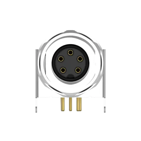 M8 母頭 5PIN 前鎖90°插板式防水連接器(Lock:M10*0.75)