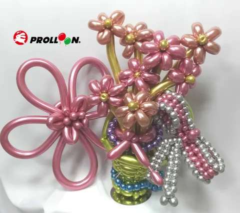  金屬色長條氣球花