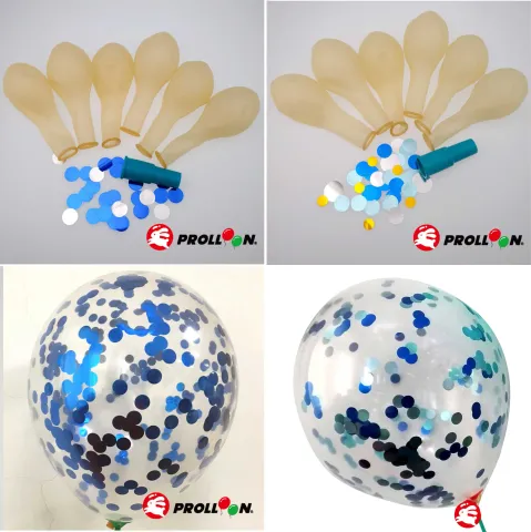 DIY五彩紙花亮片氣球12寸乳膠氣球