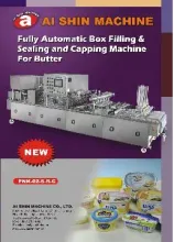 Fully automatic box filling & sealing and capping machine for butter