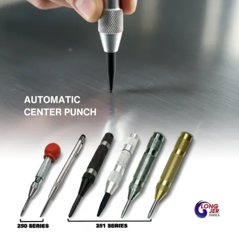 Mayhew Automatic Center Punch – Spring-Loaded, One-Handed Marking Tool For Metal, Wood, And Plastic