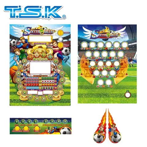 TSK Taiwan Arcade Pinball Video Game Machine : MYP-9 Soccer 9 Balls