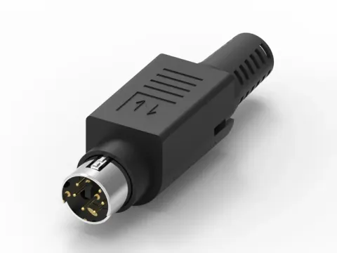 Mini Din 公頭 6PIN 組裝式連接器