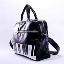 music themed leather bag