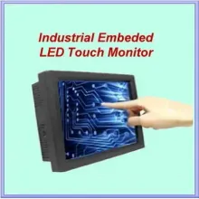 15"Industrial Embeded LED Touch Monitor, Rack Mount CCTV Monitor with Metal Housing