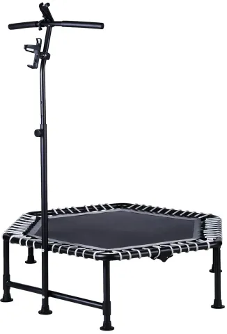 Multimedia-Ready 48-Inch Hexagonal HIIT Trampoline (Silent Bungee