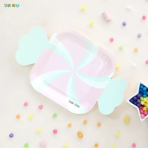 卡通糖果造型蛋糕盤叉組