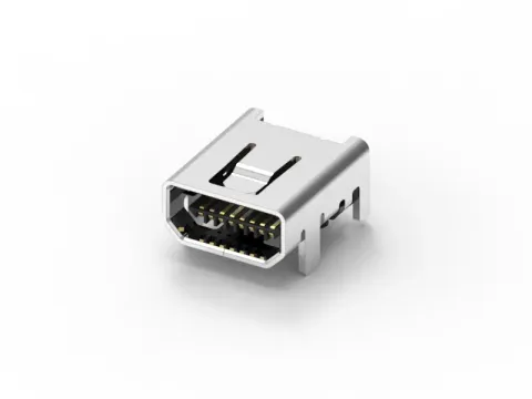 Mini USB 母頭 8PIN 連接器-SMT 90° Type(Shell DIP/with Post)