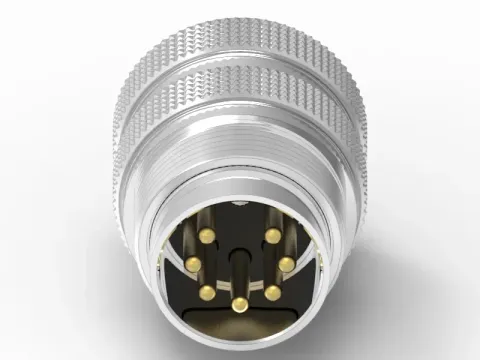 DIN M16 公頭 7PIN 線端成型式防水連接器(45°)