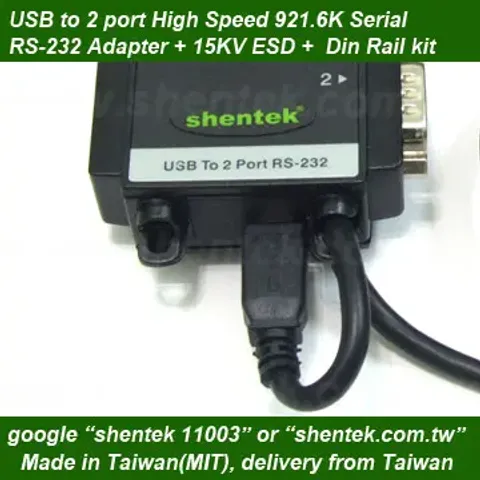 RS 232 Adapter Converter DIN Rail mounting Cable Hook 