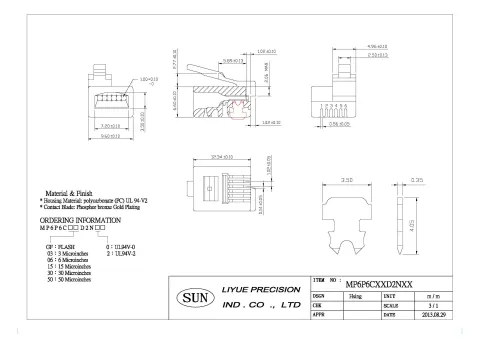  RJ11 水晶接頭 6P6C 歪頭