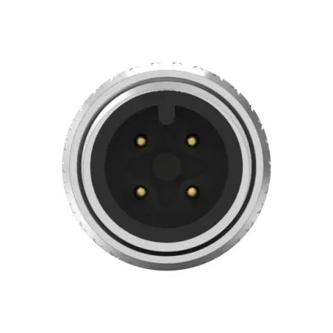 M12 公頭 4PIN A-Coded 線端成型式防水連接器(帶接地)