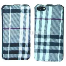Flip Scottish Cloth design PU case for iPhone 5