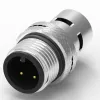 M12 公頭 4PIN A-Coded 線端成型式防水連接器(帶接地)