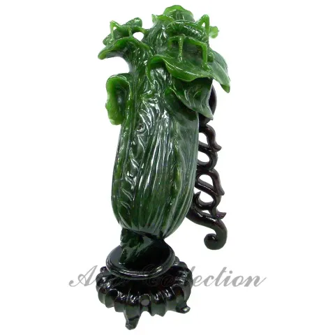 台灣碧玉翠玉白菜雕刻擺飾品