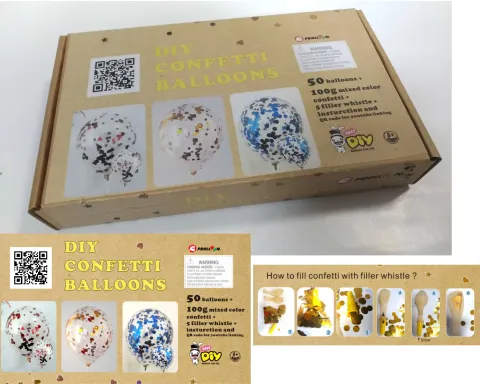 DIY五彩紙花亮片氣球12寸乳膠氣球