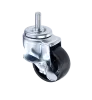Plastic Shopping Cart Casters Threaded Stem Industrial 75mm