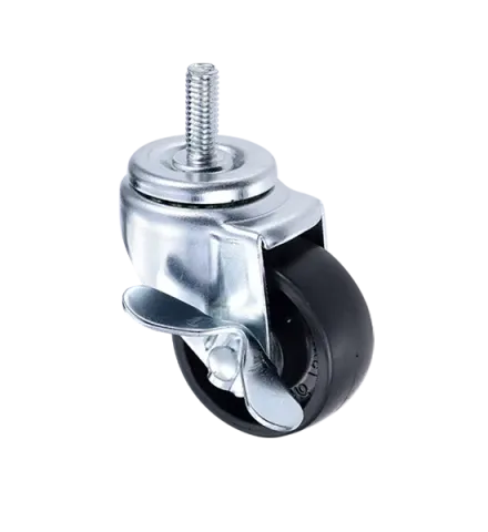 Plastic Shopping Cart Casters Threaded Stem Industrial 75mm