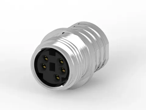 Mini Din 母頭 5PIN 線端成型式防水連接器(M12*1.0)